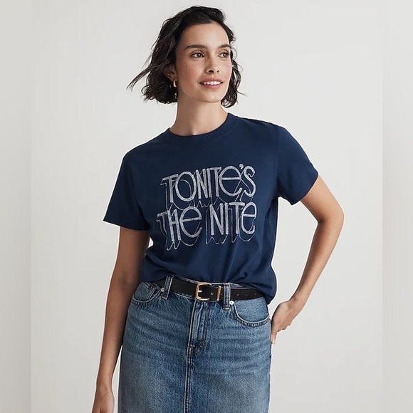Tonite's The Nite Graphic Softfade Cotton Crewneck Relaxed Tee Size Small NWT - Picture 1 of 12